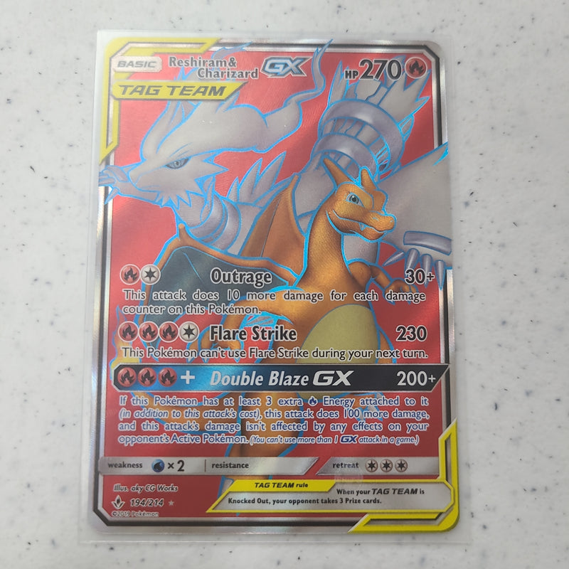 Reshiram & Charizard GX (Full Art) - SM - Unbroken Bonds (SM10) 194/214