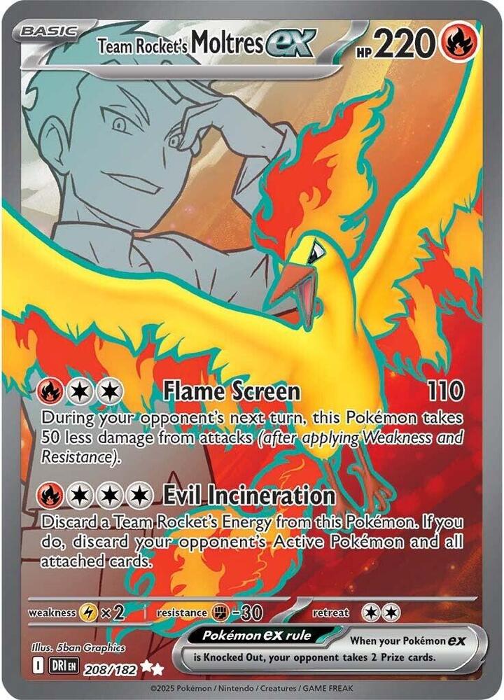 Team Rocket's Moltres ex - 208/182 - SV10: Destined Rivals (DRI)