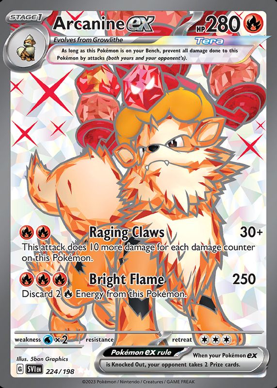 Arcanine ex - 224/198 - SV01: Scarlet & Violet Base Set (SV01)