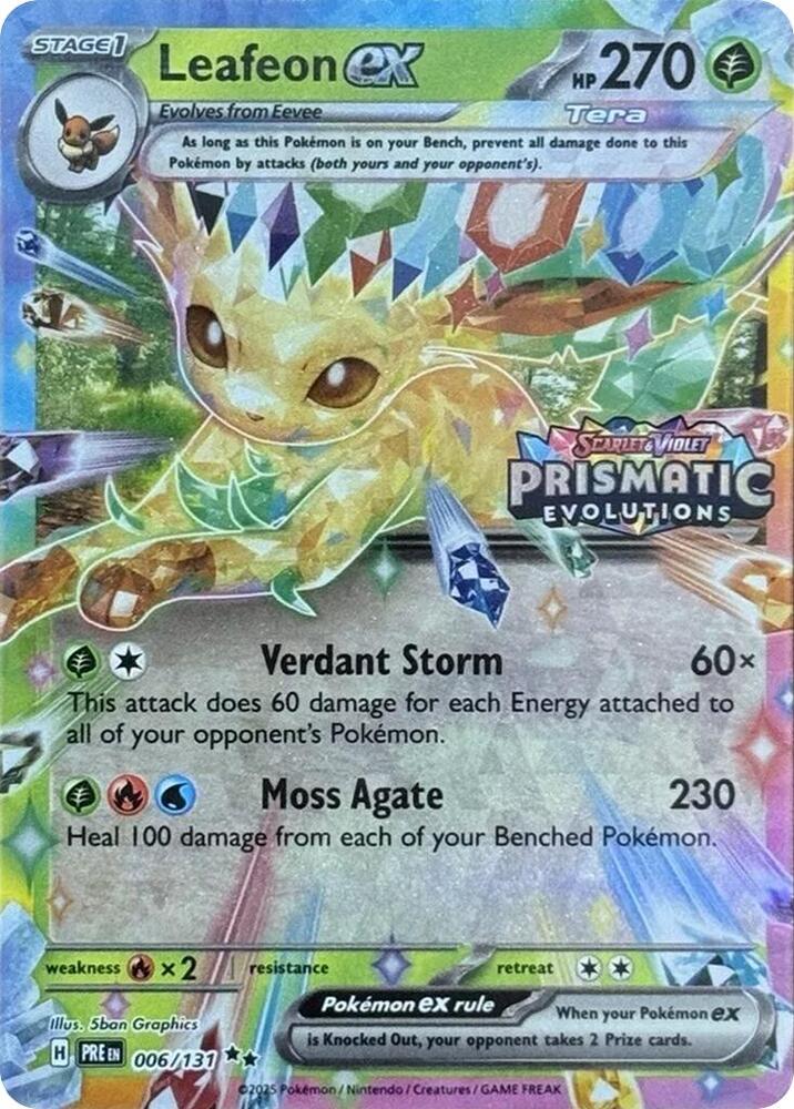 Leafeon ex - 006/131 (Prismatic Evolutions Stamp) - Miscellaneous Cards & Products (MCAP)