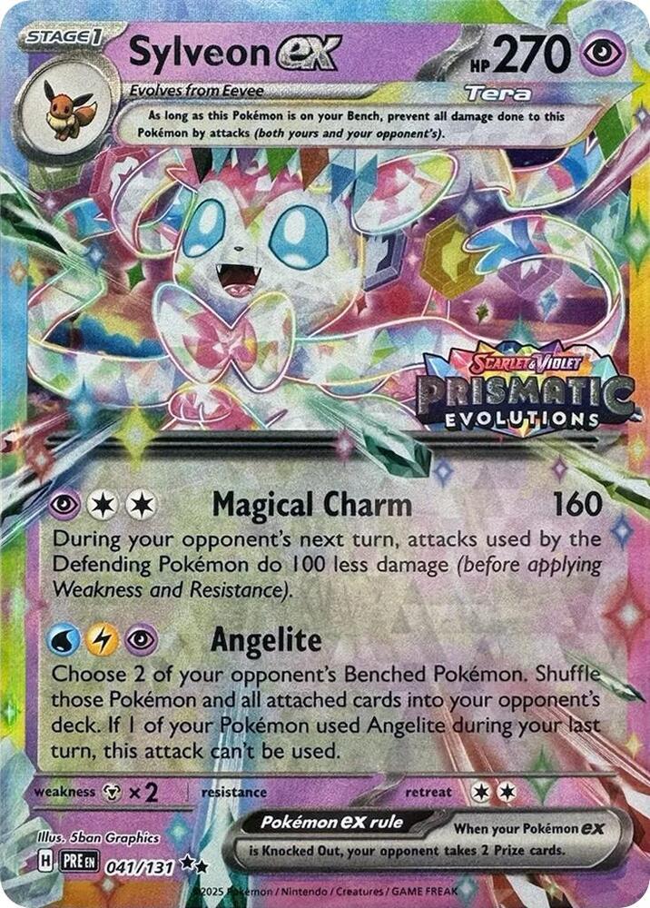 Sylveon ex - 041/131 (Prismatic Evolutions Stamp) - Miscellaneous Cards & Products (MCAP)