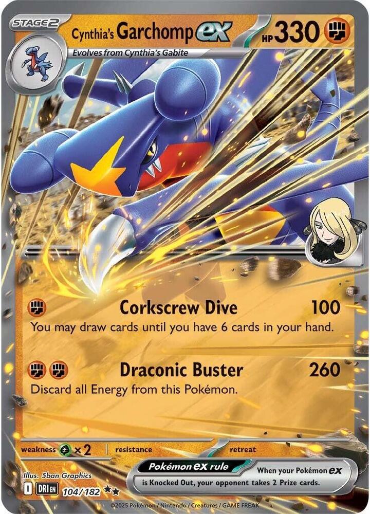 Cynthia's Garchomp ex - 104/182 - SV10: Destined Rivals (DRI)