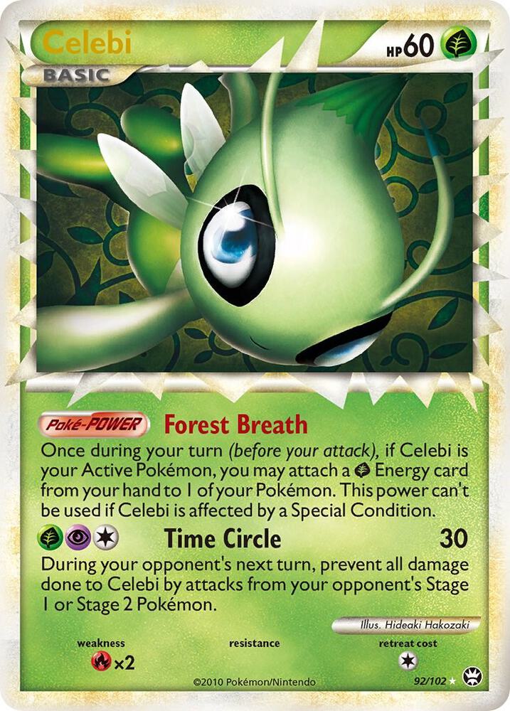 Celebi (Prime) 92/102 Triumphant Ultra Rare Near Mint