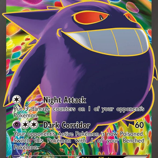 Gengar EX 114/119 Full Art Ultra Rare Phantom Forces Pokemon Card Ligh