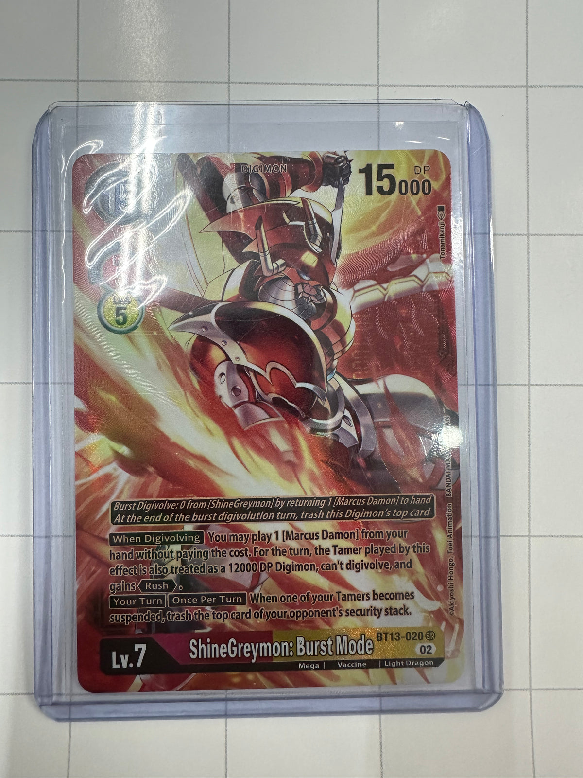 ShineGreymon: Burst Mode (Alternate Art with Red Background)