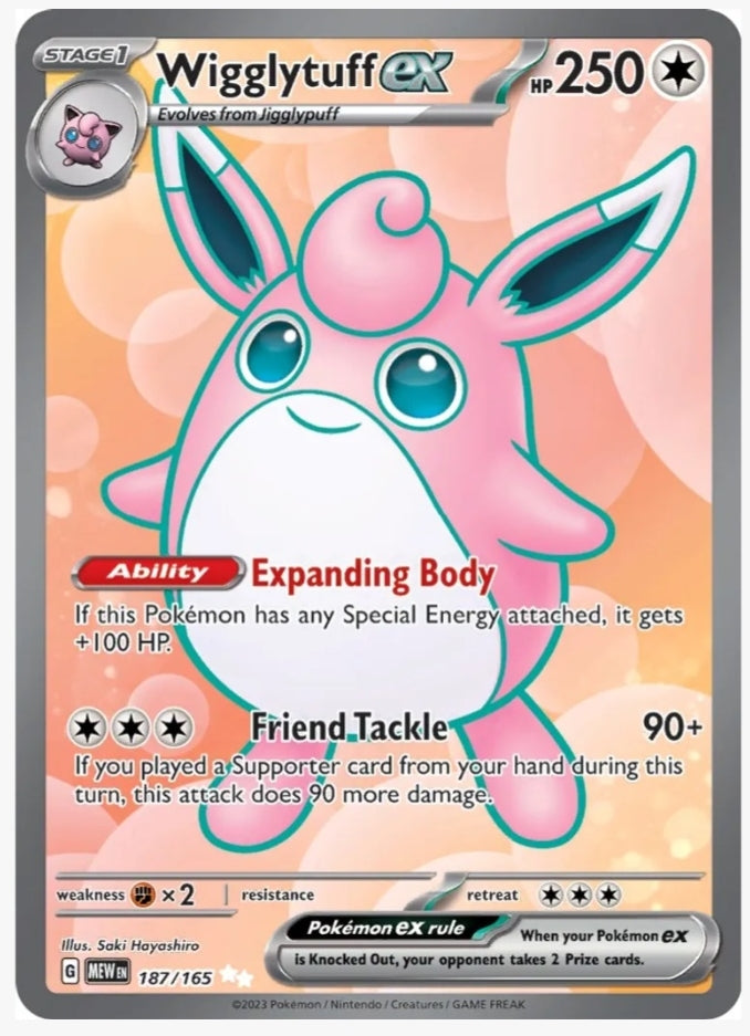 Wigglytuff ex - 187/165 - SV: Scarlet and Violet 151 (MEW)