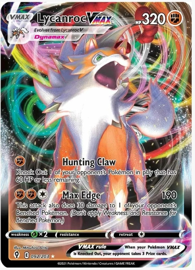 Lycanroc VMAX - SWSH07: Evolving Skies (SWSH07) 092/203