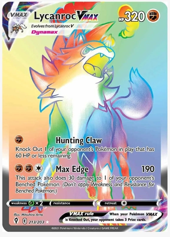 Lycanroc VMAX (Secret) - SWSH07: Evolving Skies (SWSH07) 213/203