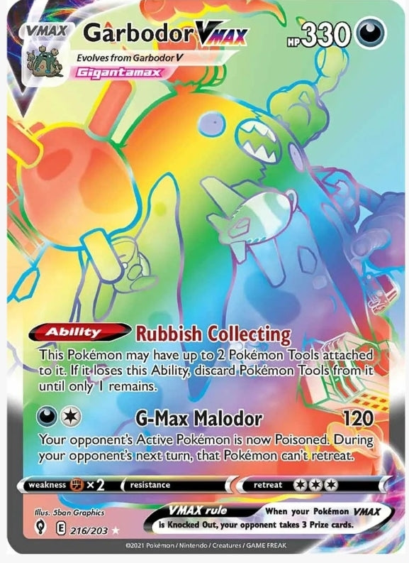 Garbodor VMAX (Secret) - SWSH07: Evolving Skies (SWSH07) 216/203