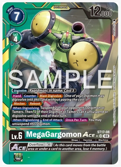 MegaGargomon Ace (Advanced Deck Set Double Typhoon Secret Pack) - Starter Deck 17: Double Typhoon Advanced Deck Set (ST-17)