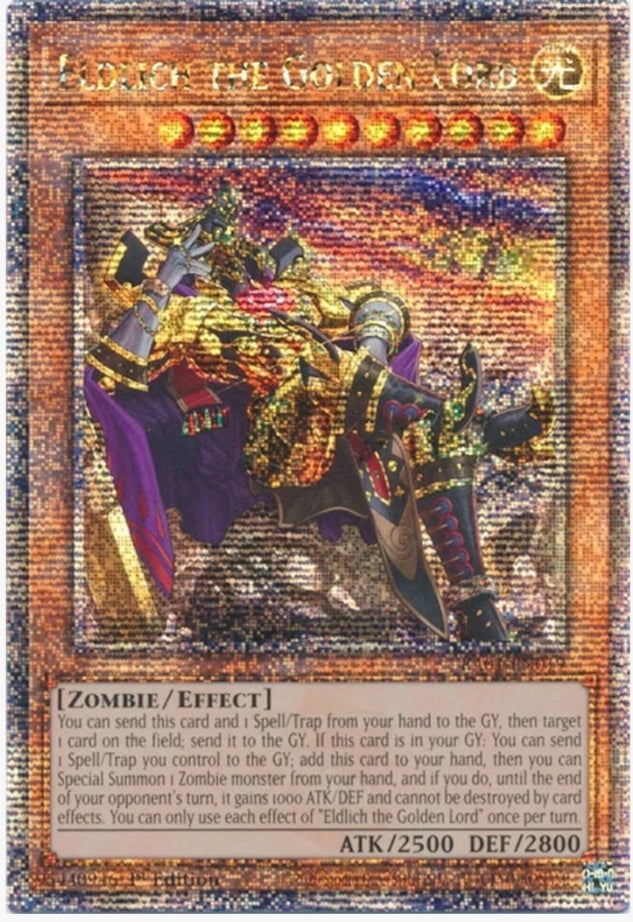 Eldlich the Golden Lord (Alternate Art) (Quarter Century Secret Rare) - 25th Anniversary Rarity Collection (RA01)