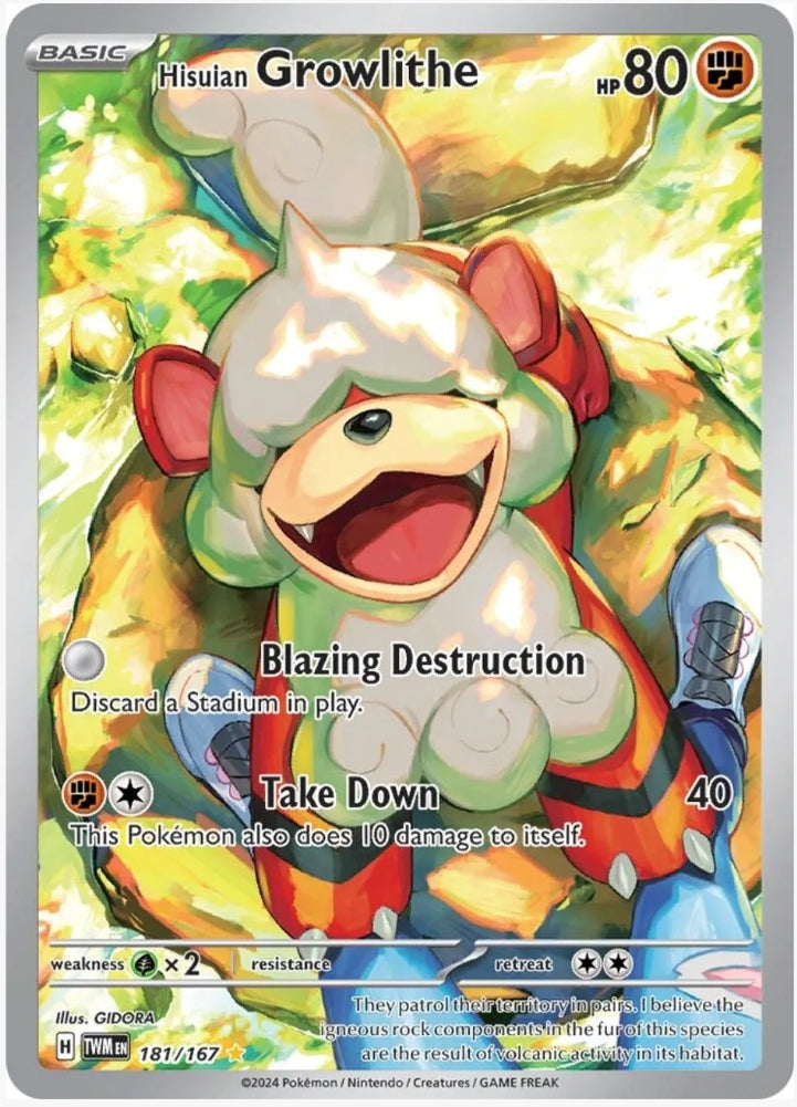 Hisuian Growlithe - 181/167 - SV06: Twilight Masquerade (TWM)