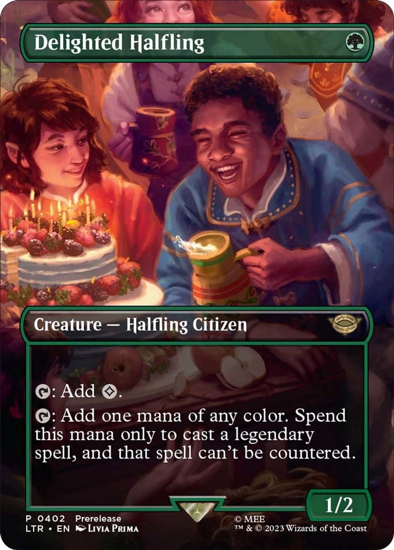 Delighted Halfling (Borderless) - Universes Beyond: The Lord of the Rings: Tales of Middle-earth (LTR)