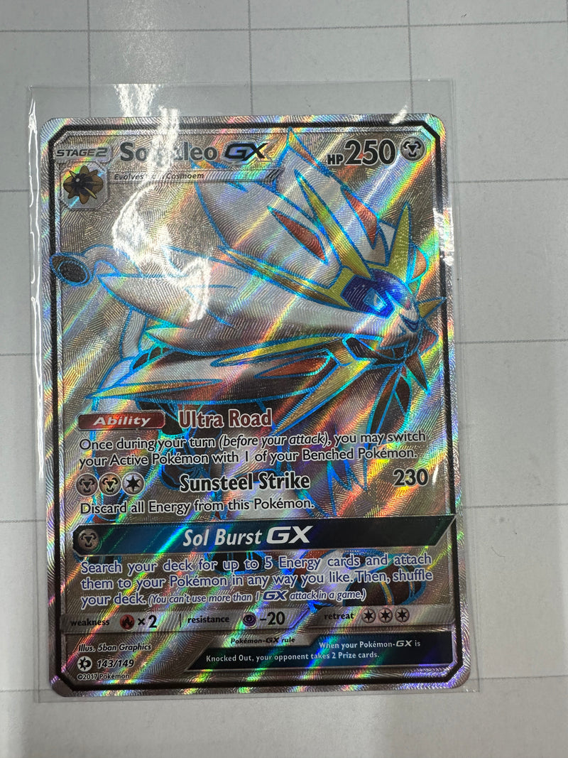 Solgaleo GX 143/149 Full Art Holo Ultra Rare Pokemon Card Near Mint