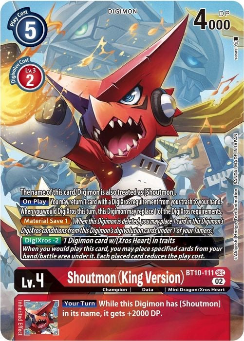 Shoutmon (King Version) (Alternate Art) - Xros Encounter (BT10)