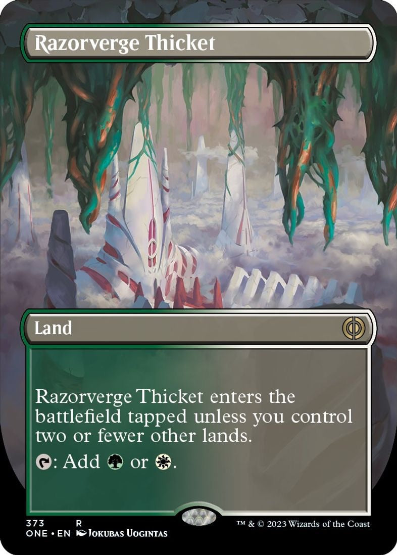 Razorverge Thicket (Borderless) - Phyrexia: All Will Be One (ONE)