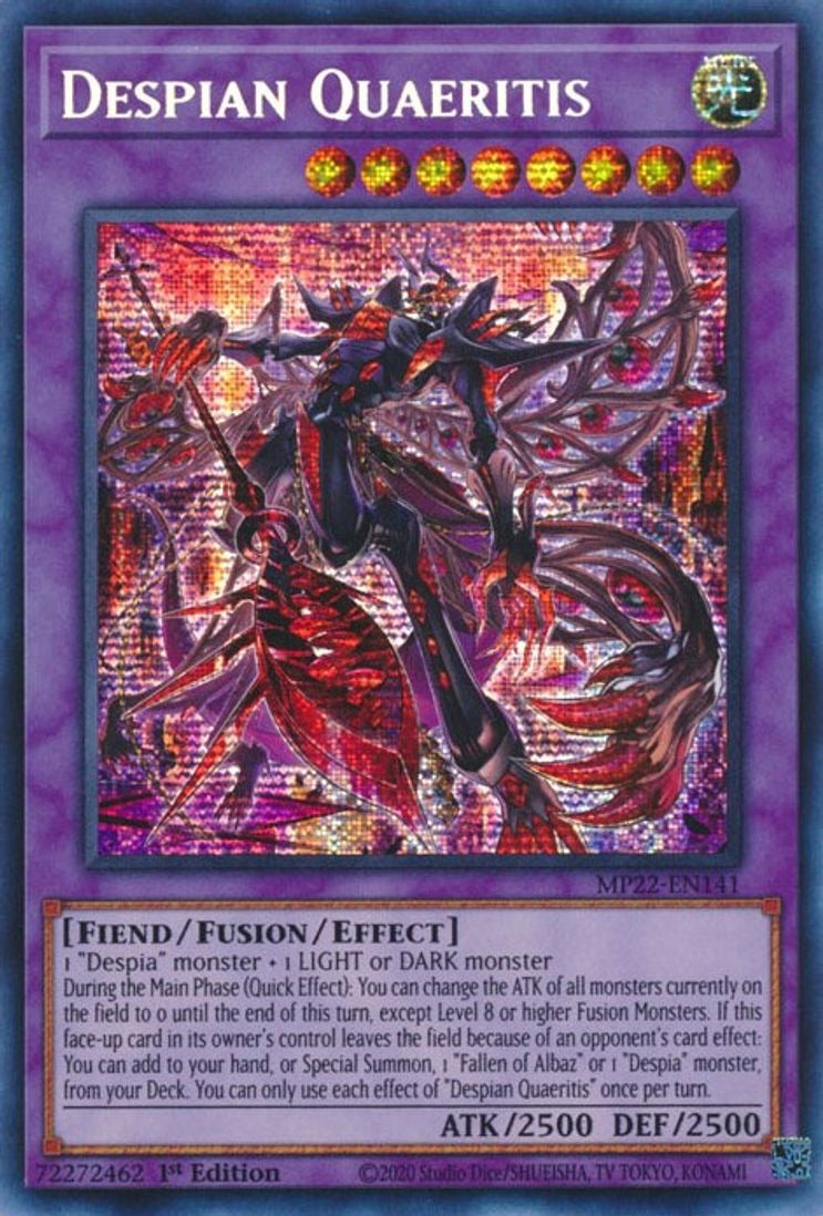 Yugioh Despian Quaeritis MP22-EN141 Prismatic Secret Rare 1st Edition Near Mint