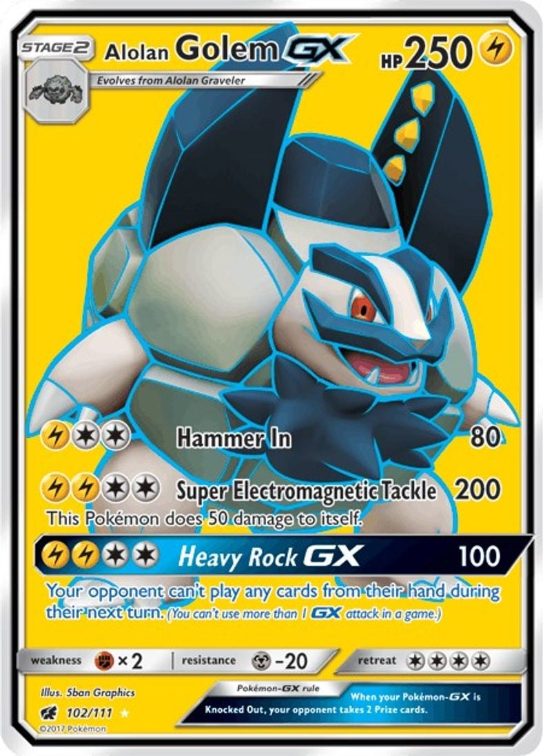 Alolan Golem GX (Full Art) - SM - Crimson Invasion (SM04) 102/111