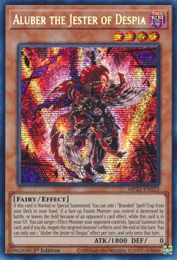 Yugioh Aluber The Jester Of Despia MP22-EN123 Prismatic Secret Rare 1st Edition Near Mint