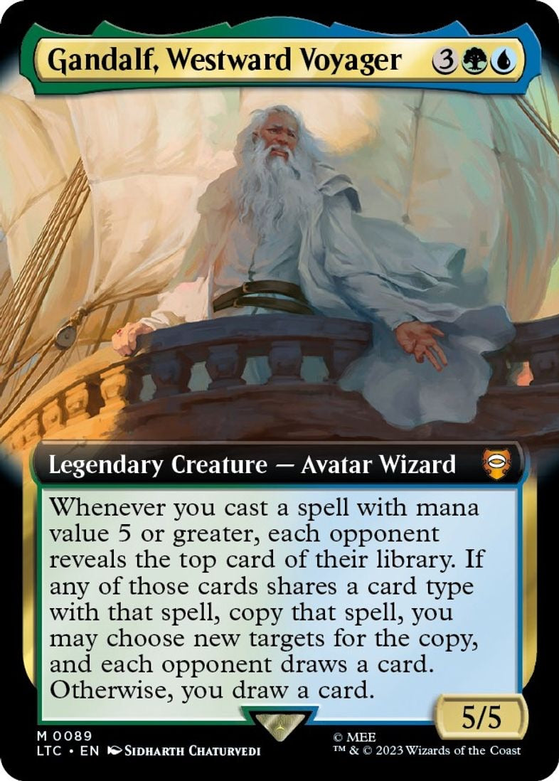 Gandalf, Westward Voyager (Extended Art) - Commander: The Lord of the Rings: Tales of Middle-earth (LTC)