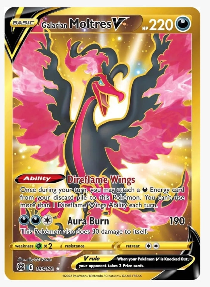 Galarian Moltres V (Secret) - SWSH09: Brilliant Stars (SWSH09) 183/172