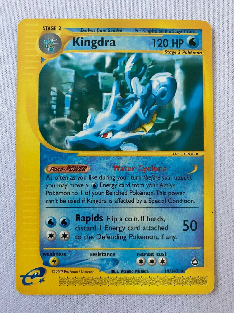 Kingdra 19/147 Rare Aquapolis Non Holo Pokemon Card Near Mint