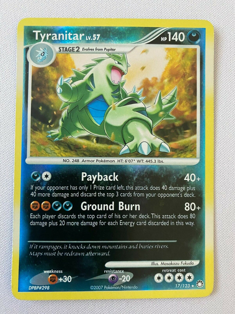 Tyranitar LV.57 17/123 Reverse Holo Rare Mysterious Treasures Pokemon Tyranitar LV.57 17/123 Reverse Holo Rare Mysterious Treasures Pokemon
