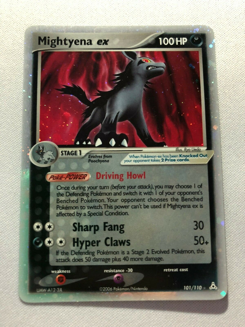 Mightyena EX 101/110 Holon Phantoms Holo Rare Pokemon Card Near Mint