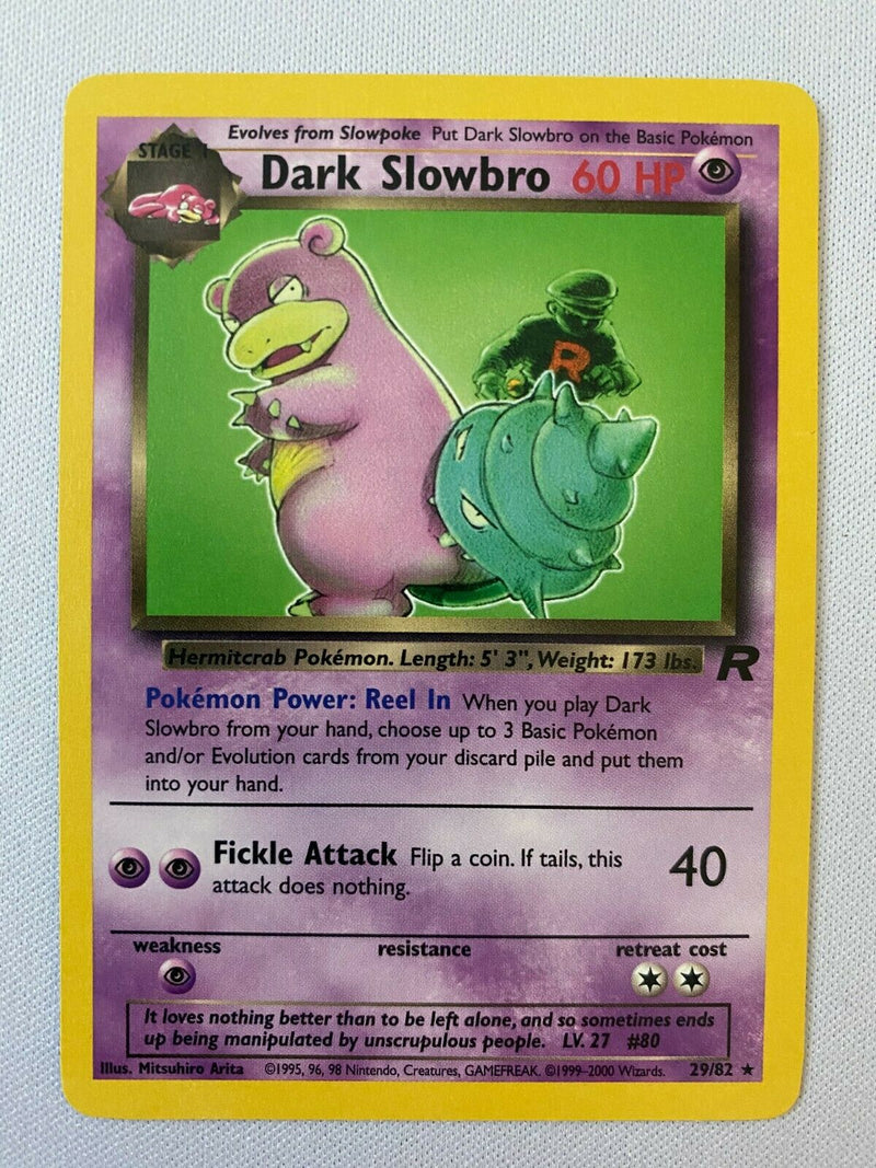 Dark Slowbro 29/82 Non-Holo Rare Team Rocket Pokemon Card NM