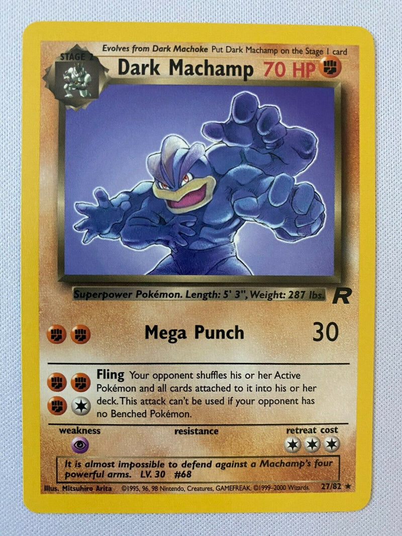 Dark Machamp 27/82 Team Rocket Unlimited Rare Pokemon Card Near Mint