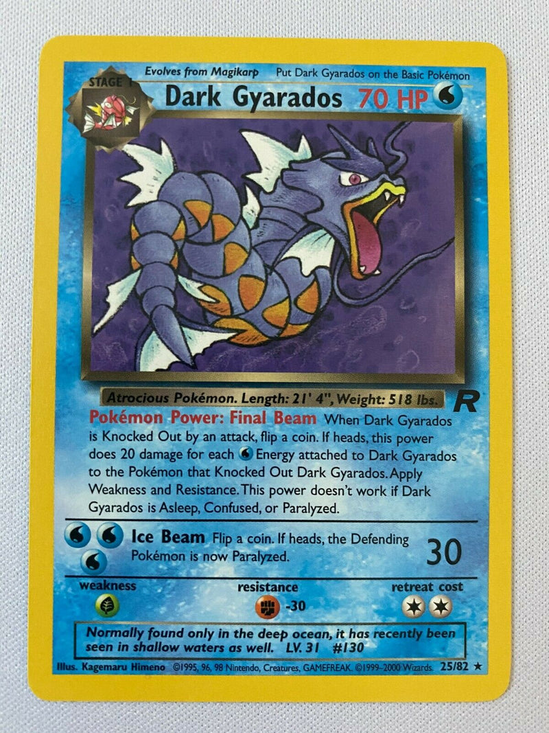 Dark Gyarados 25/82 Team Rocket Rare Pokemon Card Near Mint