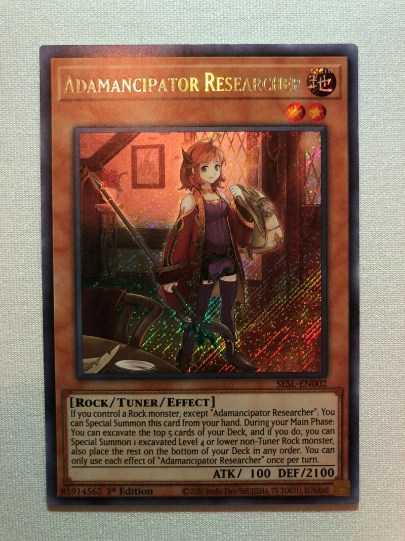 Yugioh Adamancipator Researcher SESL-EN002 Secret Rare 1st Edition Near Mint