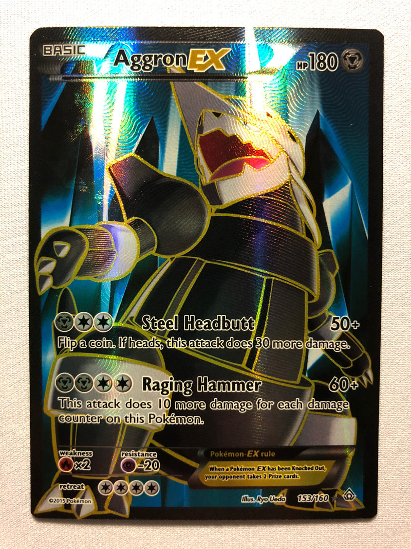 Aggron EX 153/160 Full Art Ultra Rare XY Primal Pokemon Card Near Mint Aggron EX 153/160 Full Art Ultra Rare XY Primal Pokemon Card Near Mint
