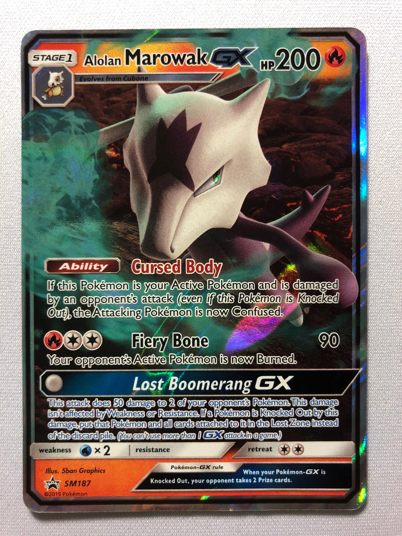 Alolan Marowak GX SM187 Black Star Promo Holo Rare Pokemon Card Near Mint