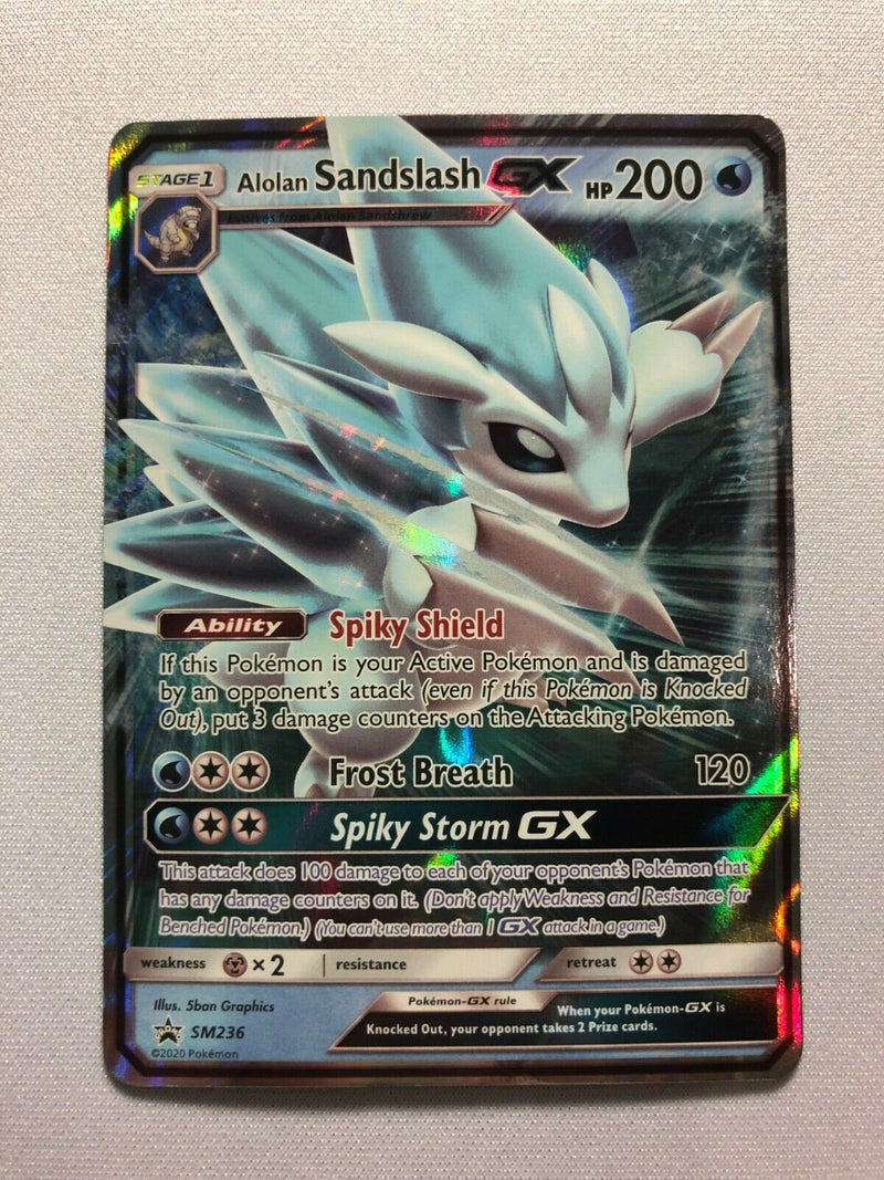 Alolan Sandslash GX SM236 Black Star Promo Holo Pokemon Card Near Mint Alolan Sandslash GX SM236 Black Star Promo Holo Pokemon Card Near Mint