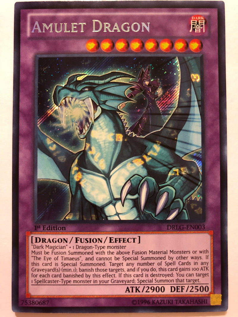 Yugioh Dragons of Legend Amulet Dragon DRLG-EN003 1st Edition Secret R