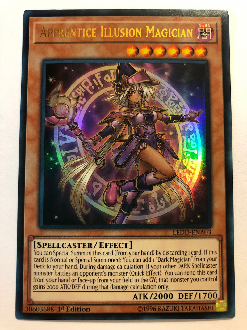Yugioh Apprentice Illusion Magician LEDD-ENA03 Ultra Rare 1st Edition Near Mint