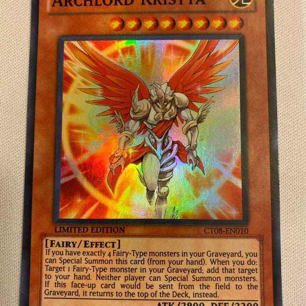 Yugioh Archlord Kristya CT08-EN010 Limited Edition Super Rare Near Min