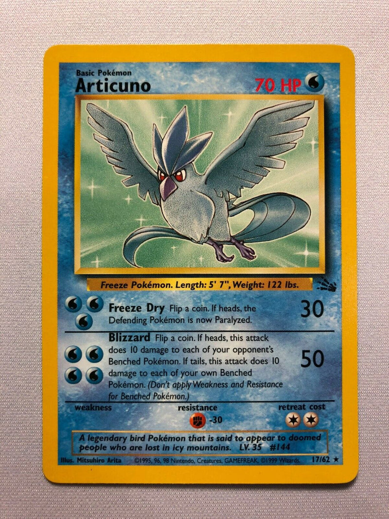 Articuno 17/62 Fossil Set Non-Holo Rare Pokemon Card Near Mint