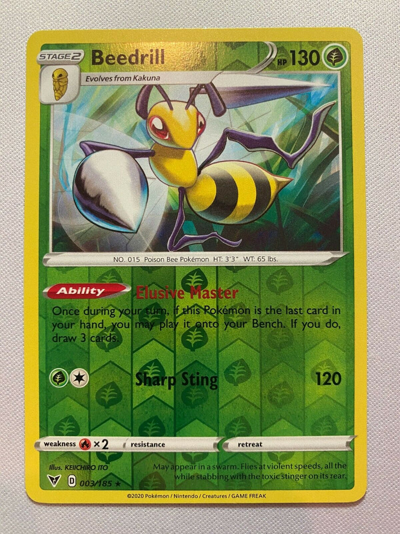 Beedrill 003/185 Reverse Holo Rare Vivid Voltae Pokemon Card Near Mint