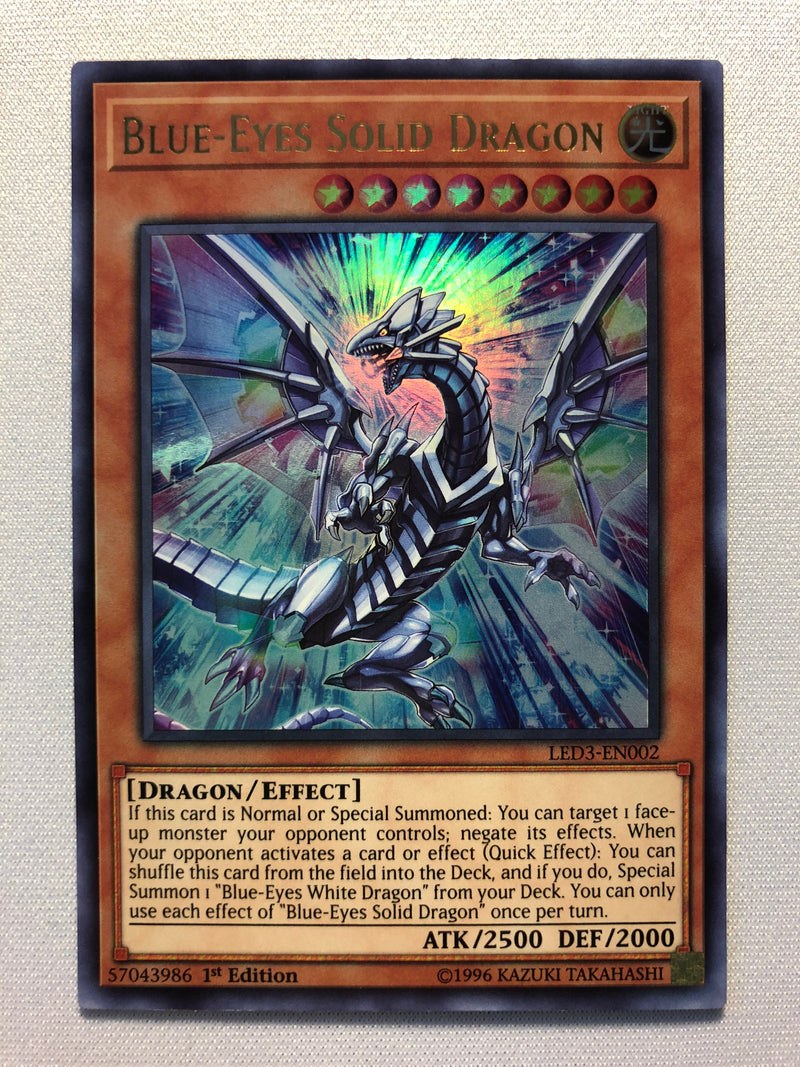 Yugioh Blue-Eyes Solid Dragon LED3-EN002 Ultra Rare 1st Edition Near Mint