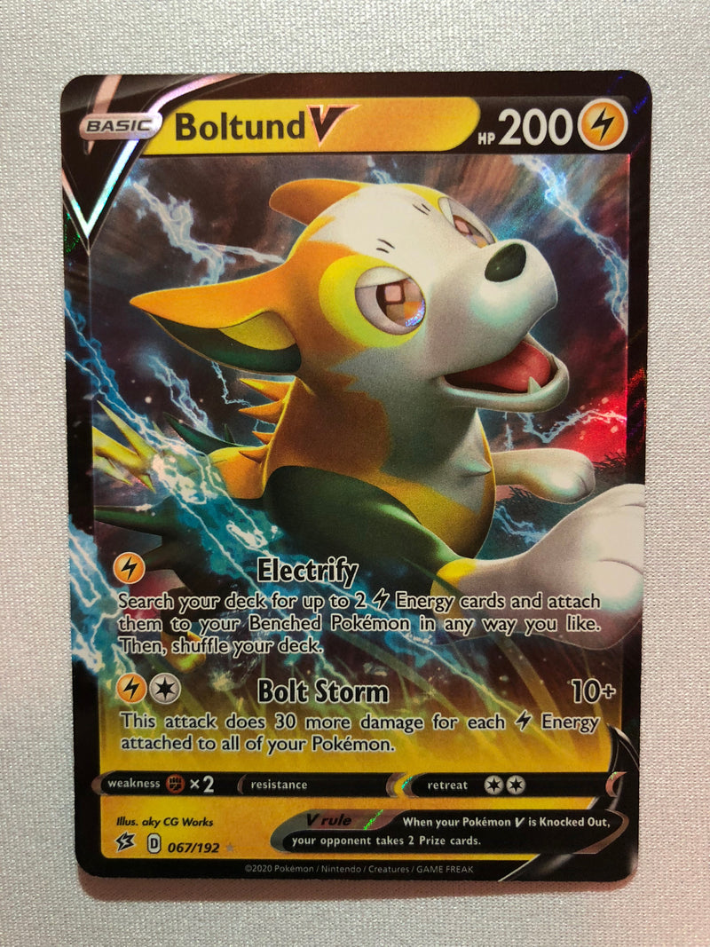 Boltund V 067/192 Rebel Clash Holo Rare Pokemon Card Near Mint Boltund V 067/192 Rebel Clash Holo Rare Pokemon Card Near Mint