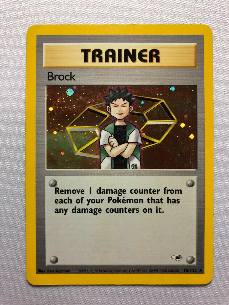 Brock 15/132 Gym Heroes Set Holo Rare Pokemon Card Near Mint