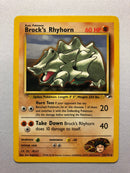 Brock's Rhyhorn 22/132 Rare Non-Holo Gym Heroes Pokemon Card Near Mint
