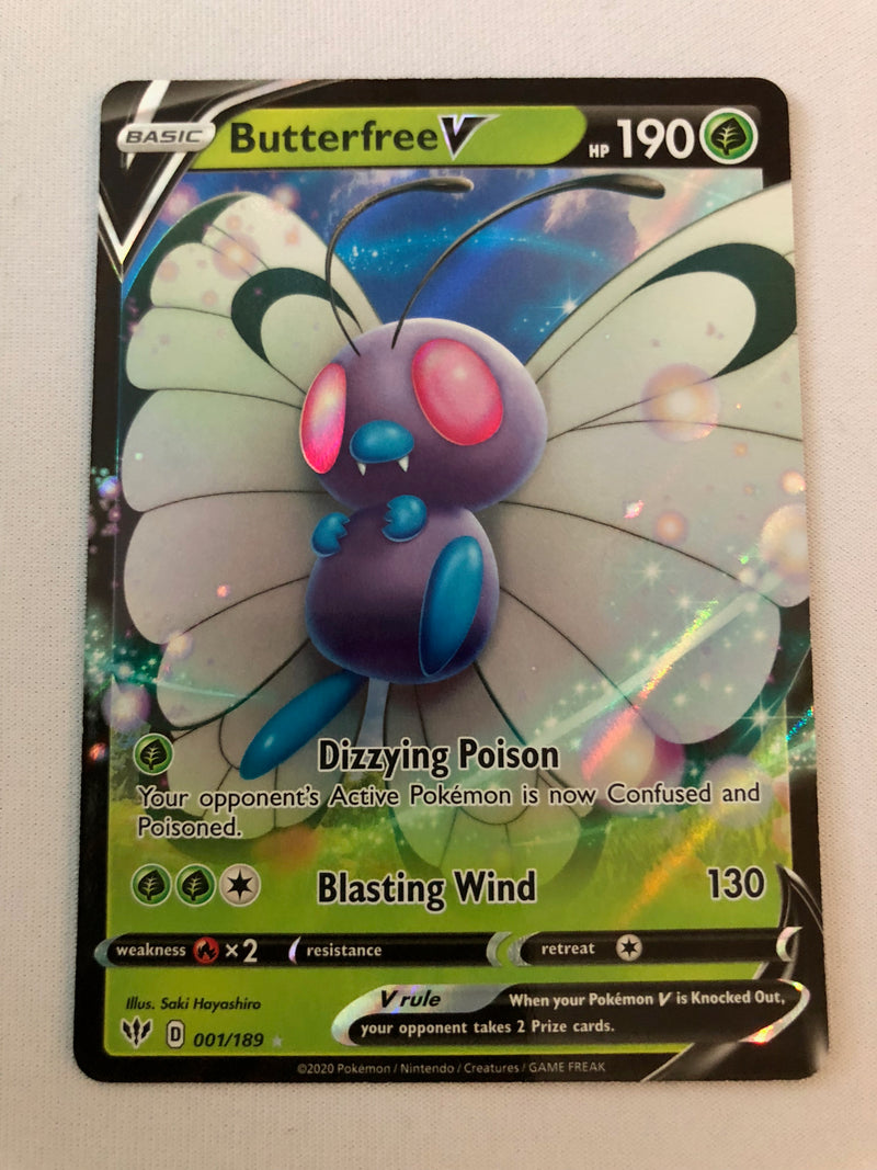 Butterfree V 001/189 S&M Darkness Ablaze Ultra Rare Pokemon Card Near Mint