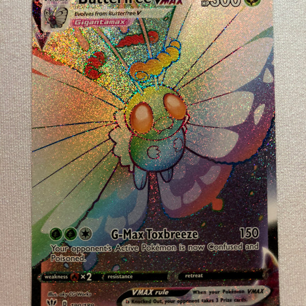 Butterfree VMAX 190/189 Full Art Rainbow Rare Pokemon Card Near Mint