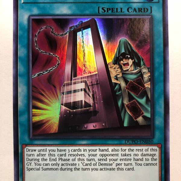 Yugioh Card of Demise DUPO-EN050 Ultra Rare 1st Edition Near Mint