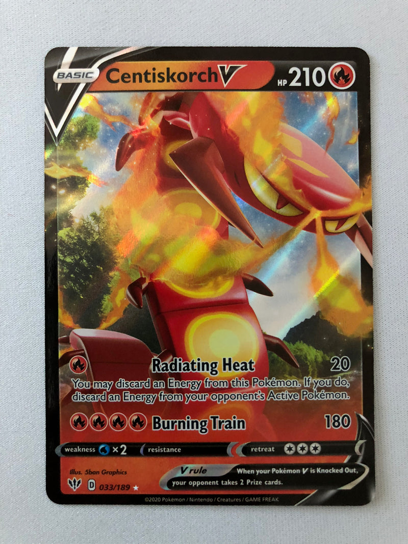 Centiskorch V 033/189 Holo Ultra Rare Darkness Ablaze Pokemon Card Near Mint