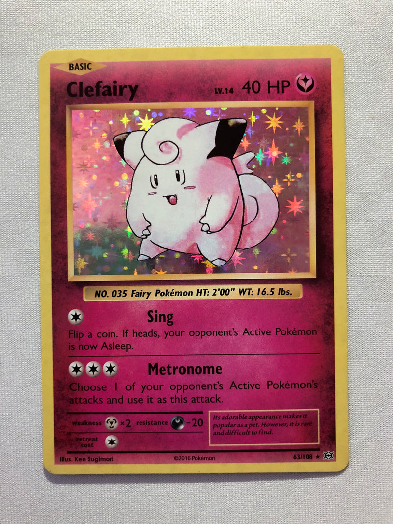 Clefairy 63/108 Holo Rare XY Evolutions Pokemon Card Near Mint