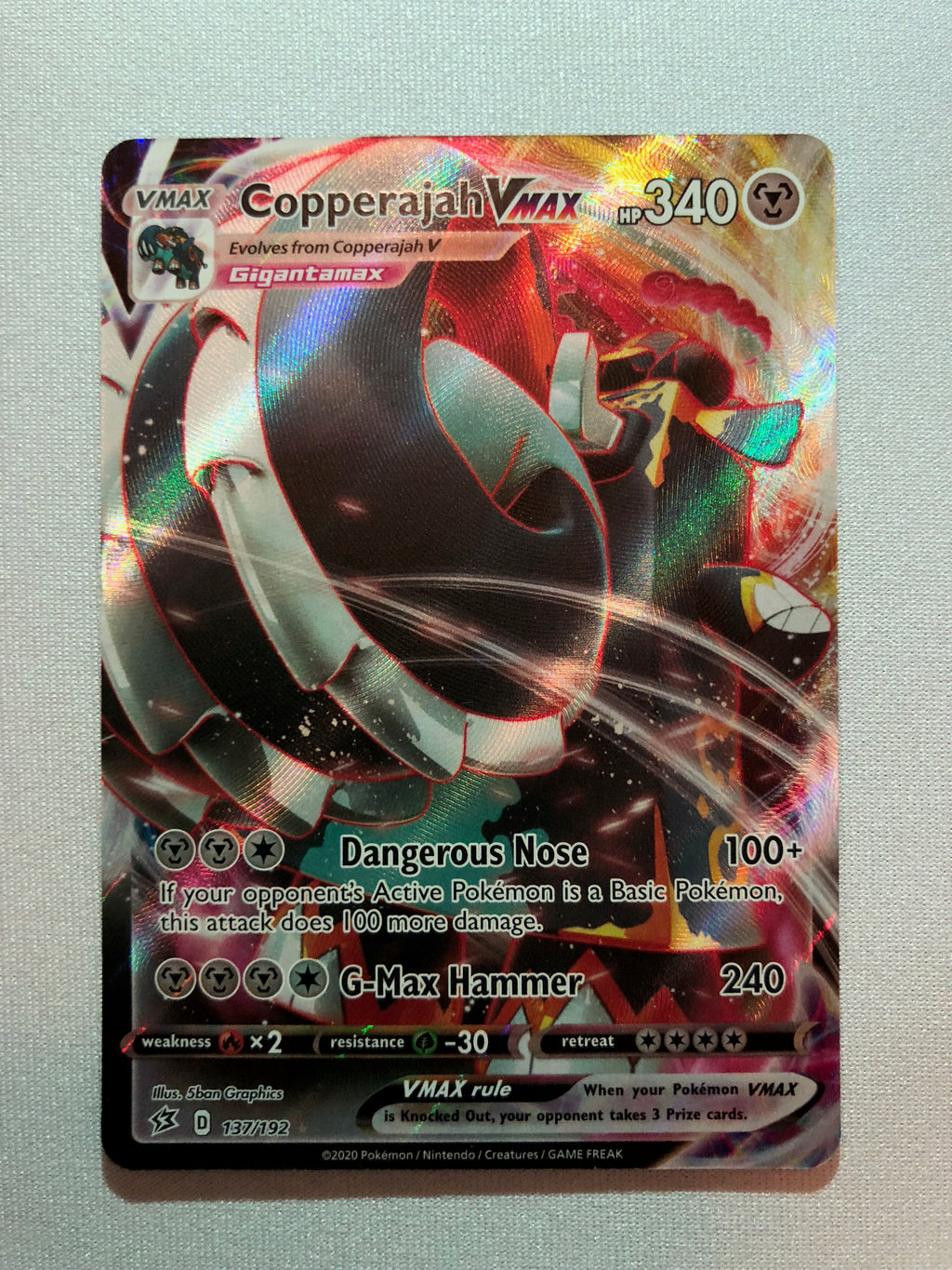 copperajah pokemon card value Copperajah VMax 137/192 Rebel Clash Holo Rare Pokemon Card Near Mint